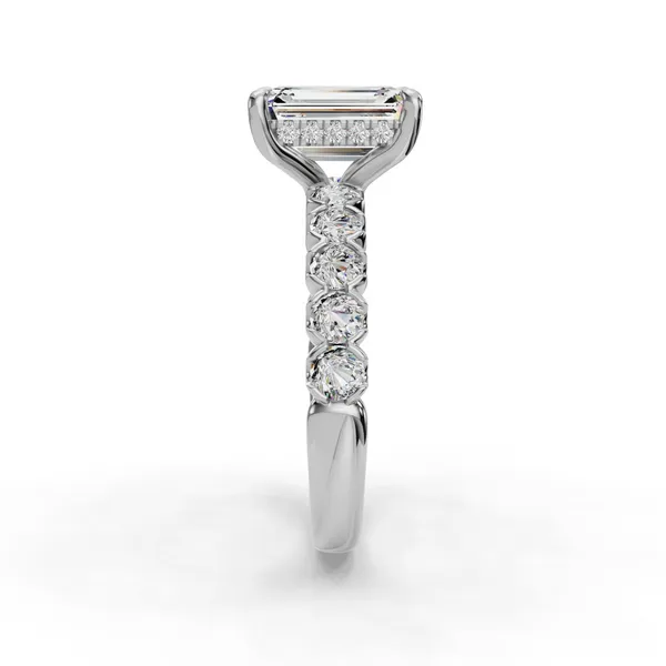 Platinum Emerald Engagement Ring Setting Image 3 SVS Fine Jewelry Oceanside, NY