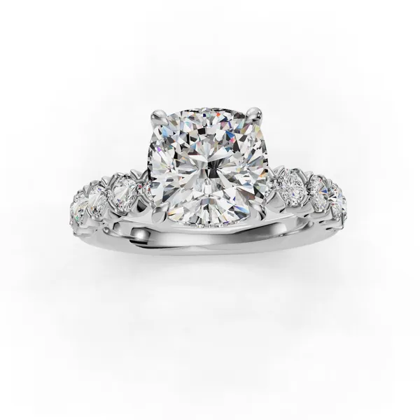 Platinum Cushion Engagement Ring Setting Image 4 SVS Fine Jewelry Oceanside, NY
