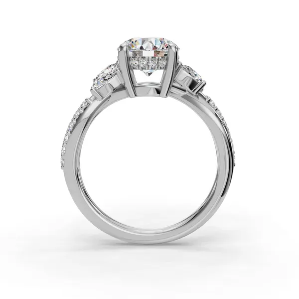 14K White Gold Round Engagement Ring Setting Image 2 SVS Fine Jewelry Oceanside, NY