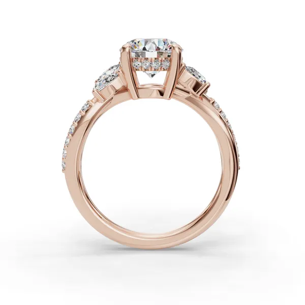 18K Rose Gold Round Engagement Ring Setting Image 2 SVS Fine Jewelry Oceanside, NY
