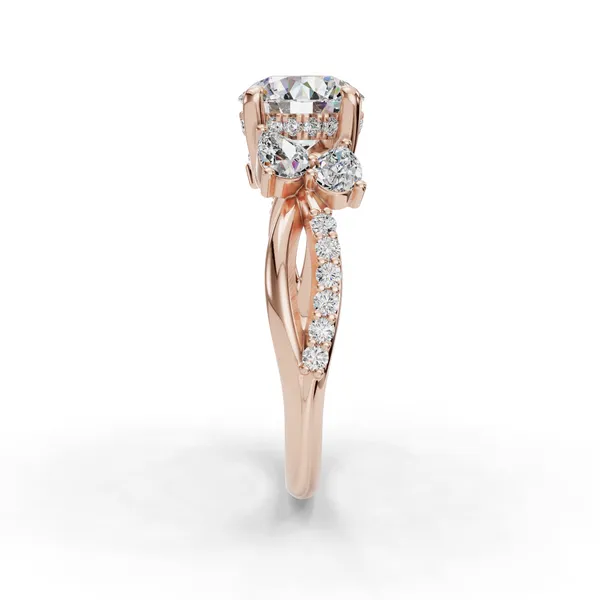 18K Rose Gold Round Engagement Ring Setting Image 3 SVS Fine Jewelry Oceanside, NY