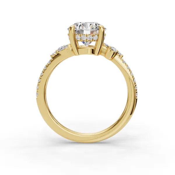 18K Yellow Gold Round Engagement Ring Setting Image 2 SVS Fine Jewelry Oceanside, NY