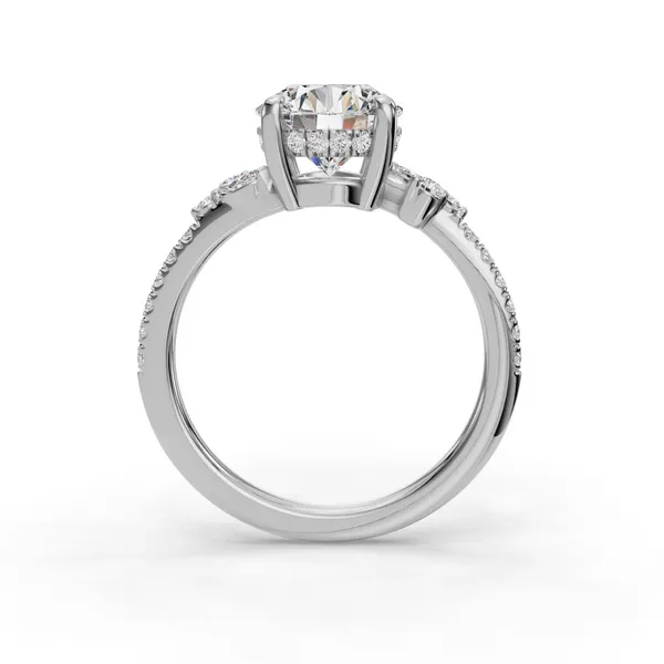 14K White Gold Round Engagement Ring Setting Image 2 SVS Fine Jewelry Oceanside, NY