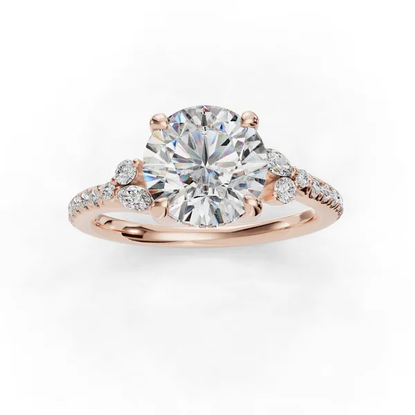 14K Rose Gold Round Engagement Ring Setting Image 4 SVS Fine Jewelry Oceanside, NY