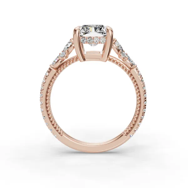14K Rose Gold Radiant Engagement Ring Setting Image 2 SVS Fine Jewelry Oceanside, NY