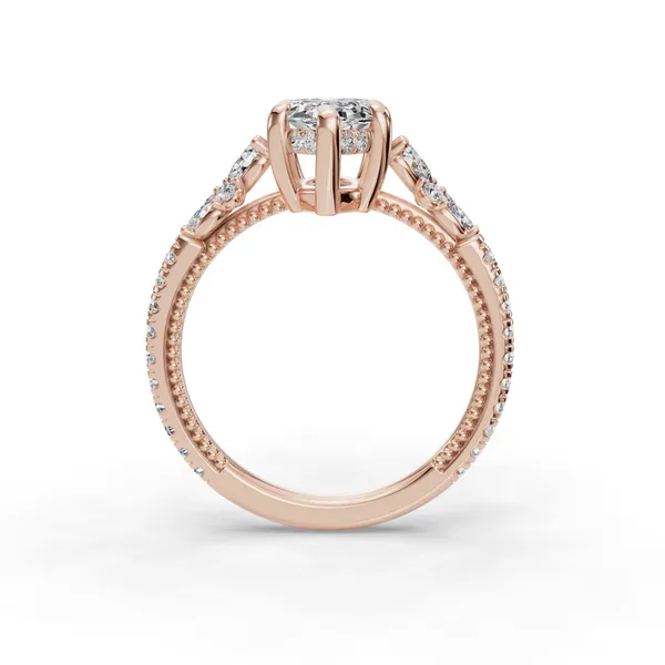 14K Rose Gold Marquise Engagement Ring Setting Image 2 SVS Fine Jewelry Oceanside, NY