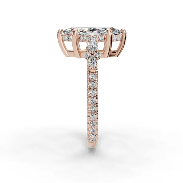 14K Rose Gold Marquise Engagement Ring Setting Image 3 SVS Fine Jewelry Oceanside, NY