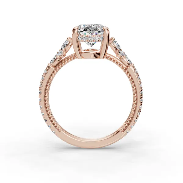 14K Rose Gold Oval Engagement Ring Setting Image 2 SVS Fine Jewelry Oceanside, NY