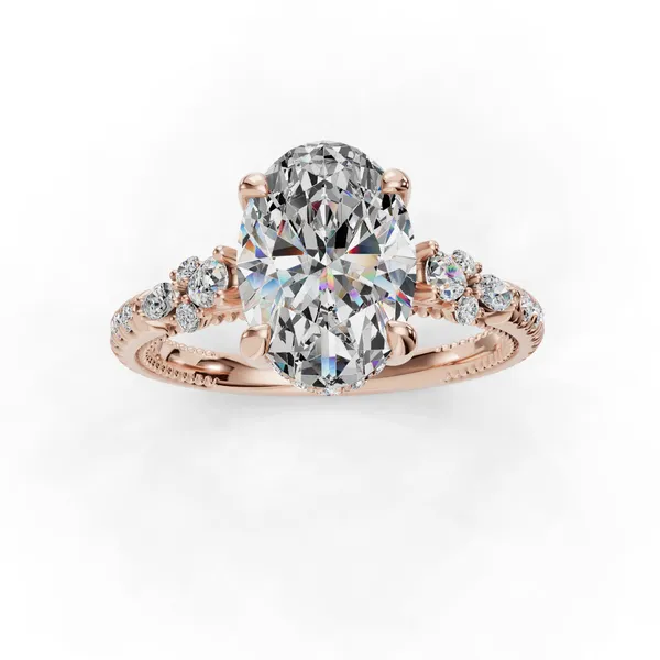 14K Rose Gold Oval Engagement Ring Setting Image 4 SVS Fine Jewelry Oceanside, NY