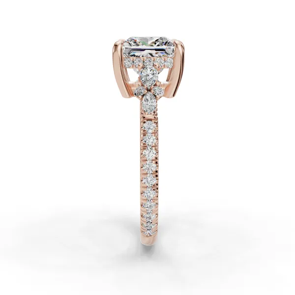 14K Rose Gold Princess Engagement Ring Setting Image 3 SVS Fine Jewelry Oceanside, NY