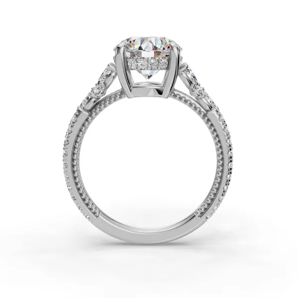 14K White Gold Round Engagement Ring Setting Image 2 SVS Fine Jewelry Oceanside, NY