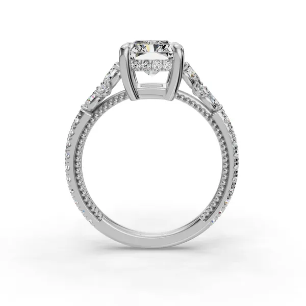 14K White Gold Radiant Engagement Ring Setting Image 2 SVS Fine Jewelry Oceanside, NY