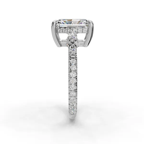14K White Gold Radiant Engagement Ring Setting Image 3 SVS Fine Jewelry Oceanside, NY