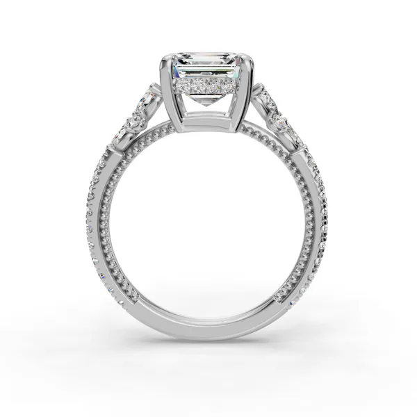 14K White Gold Asscher Engagement Ring Setting Image 2 SVS Fine Jewelry Oceanside, NY