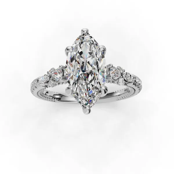 14K White Gold Marquise Engagement Ring Setting Image 4 SVS Fine Jewelry Oceanside, NY