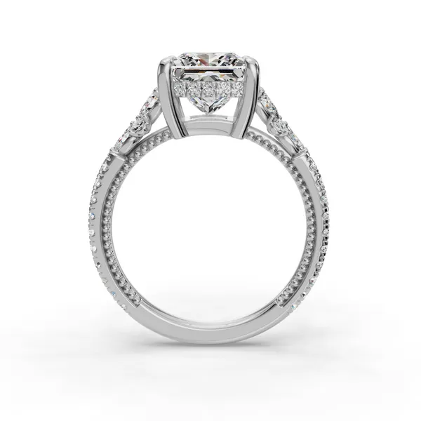 14K White Gold Princess Engagement Ring Setting Image 2 SVS Fine Jewelry Oceanside, NY