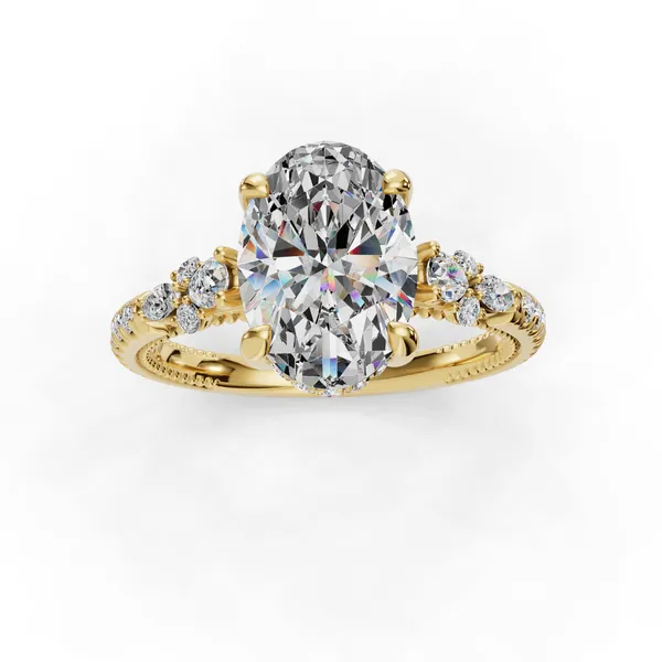 14K Yellow Gold Oval Engagement Ring Setting Image 4 SVS Fine Jewelry Oceanside, NY