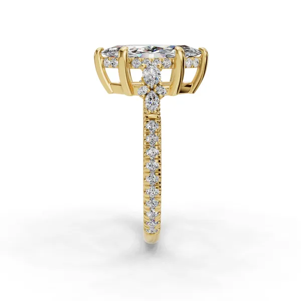 14K Yellow Gold Marquise Engagement Ring Setting Image 3 SVS Fine Jewelry Oceanside, NY