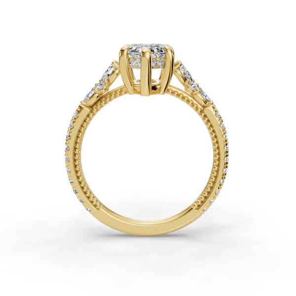 14K Yellow Gold Marquise Engagement Ring Setting Image 2 SVS Fine Jewelry Oceanside, NY