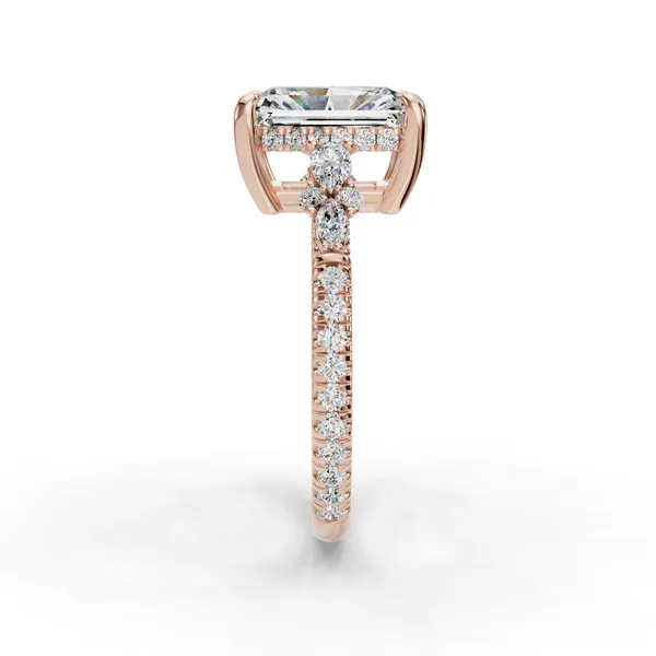18K Rose Gold Radiant Engagement Ring Setting Image 3 SVS Fine Jewelry Oceanside, NY