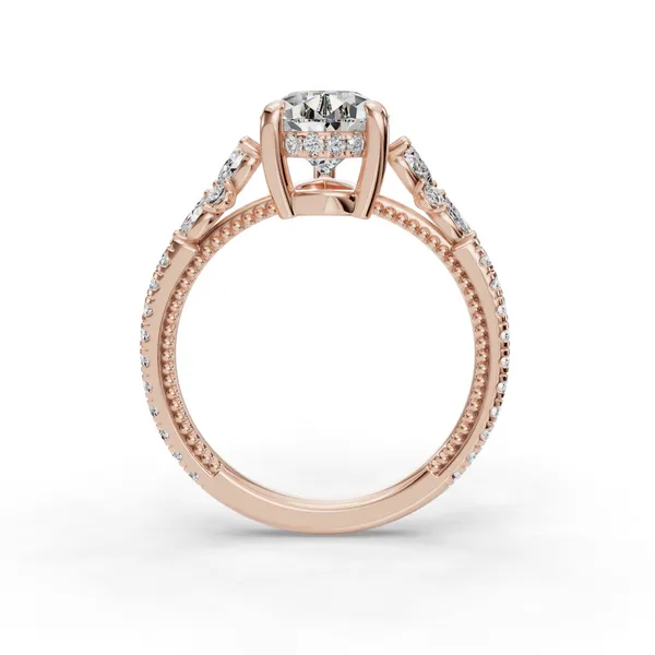 18K Rose Gold Pear Engagement Ring Setting Image 2 SVS Fine Jewelry Oceanside, NY
