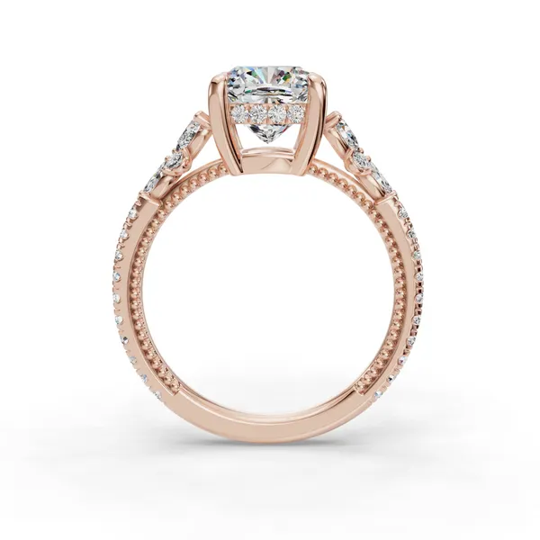 18K Rose Gold Cushion Engagement Ring Setting Image 2 SVS Fine Jewelry Oceanside, NY