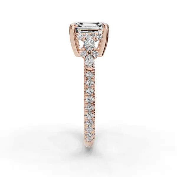 18K Rose Gold Asscher Engagement Ring Setting Image 3 SVS Fine Jewelry Oceanside, NY