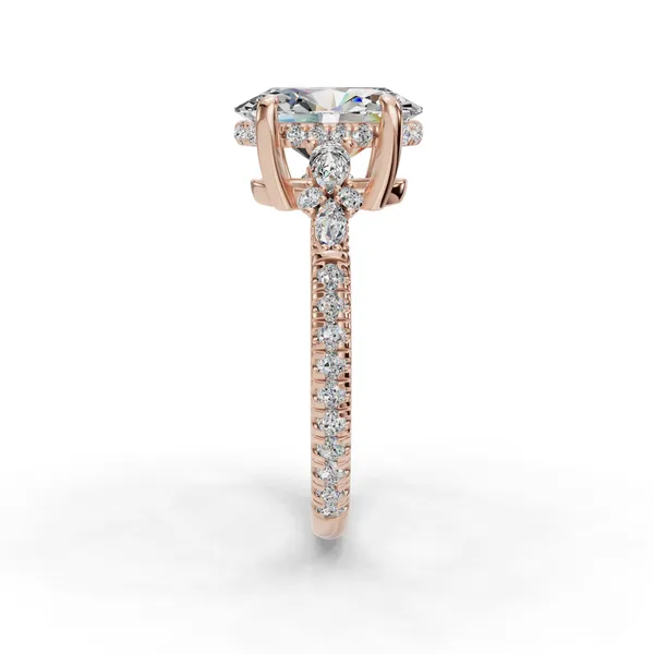 18K Rose Gold Oval Engagement Ring Setting Image 3 SVS Fine Jewelry Oceanside, NY