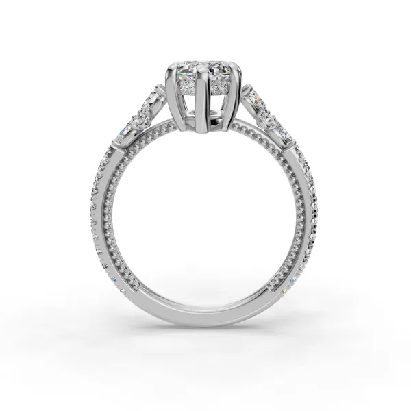 18K White Gold Marquise Engagement Ring Setting Image 2 SVS Fine Jewelry Oceanside, NY