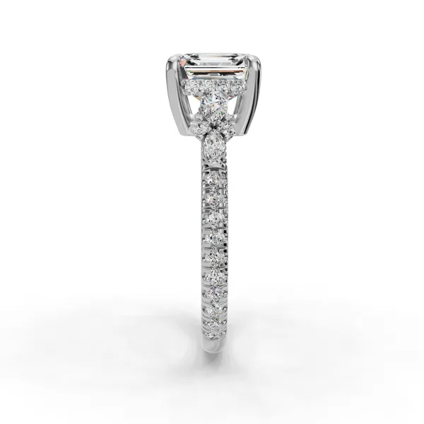 18K White Gold Asscher Engagement Ring Setting Image 3 SVS Fine Jewelry Oceanside, NY