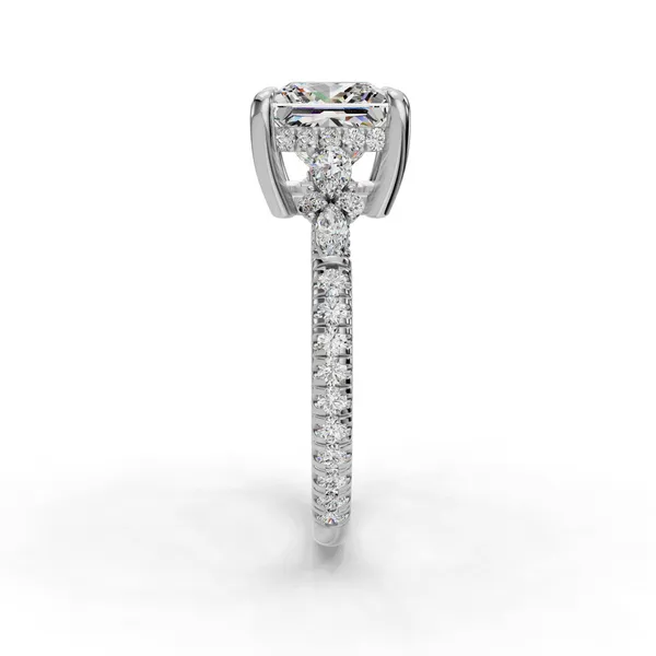 18K White Gold Princess Engagement Ring Setting Image 3 SVS Fine Jewelry Oceanside, NY