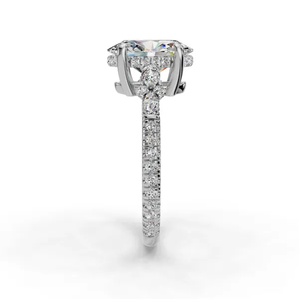 18K White Gold Oval Engagement Ring Setting Image 3 SVS Fine Jewelry Oceanside, NY