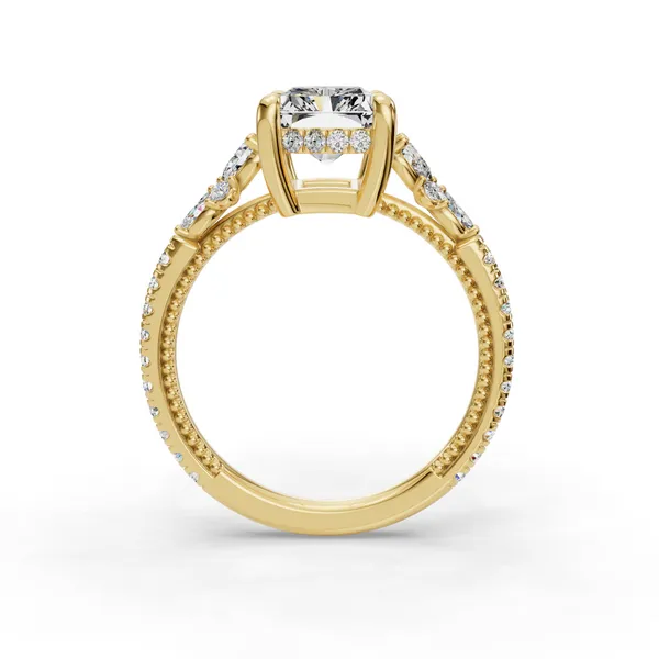 18K Yellow Gold Radiant Engagement Ring Setting Image 2 SVS Fine Jewelry Oceanside, NY