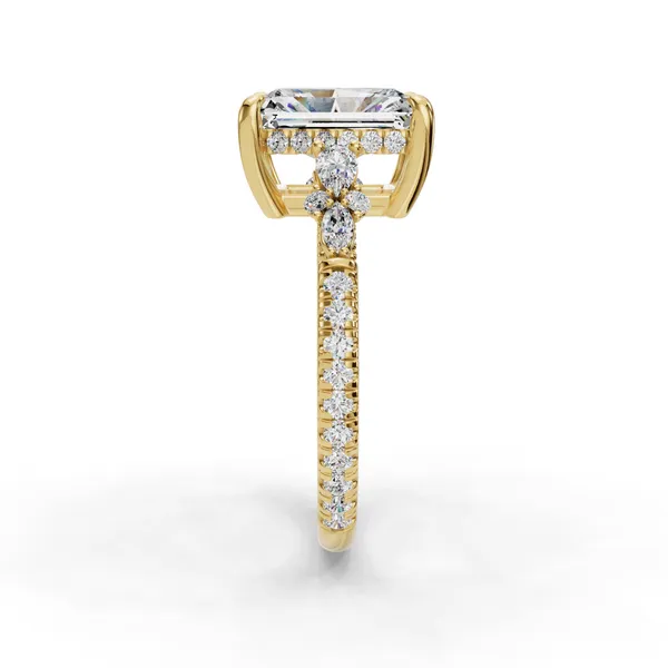 18K Yellow Gold Radiant Engagement Ring Setting Image 3 SVS Fine Jewelry Oceanside, NY