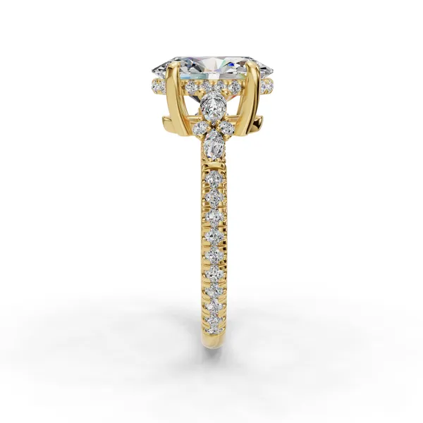 18K Yellow Gold Oval Engagement Ring Setting Image 3 SVS Fine Jewelry Oceanside, NY