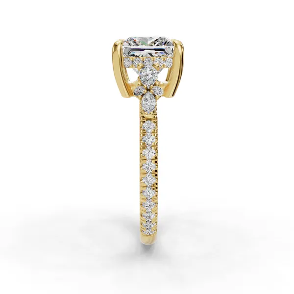18K Yellow Gold Princess Engagement Ring Setting Image 3 SVS Fine Jewelry Oceanside, NY