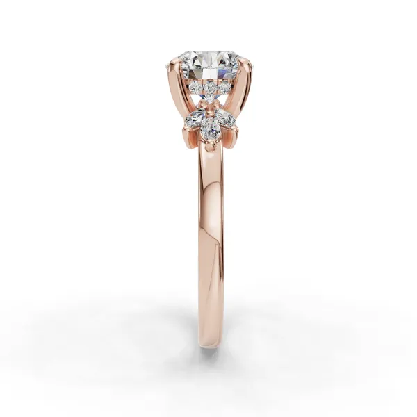 14K Rose Gold Round Engagement Ring Setting Image 3 SVS Fine Jewelry Oceanside, NY