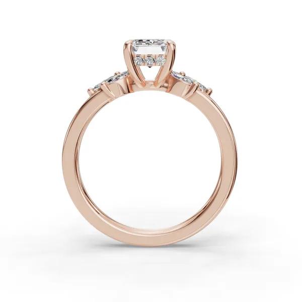 14K Rose Gold Emerald Engagement Ring Setting Image 2 SVS Fine Jewelry Oceanside, NY