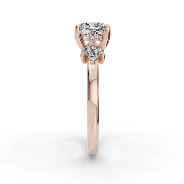 14K Rose Gold Cushion Engagement Ring Setting Image 3 SVS Fine Jewelry Oceanside, NY