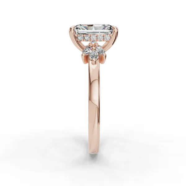 14K Rose Gold Radiant Engagement Ring Setting Image 3 SVS Fine Jewelry Oceanside, NY