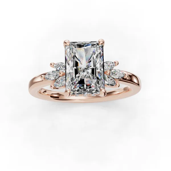 14K Rose Gold Radiant Engagement Ring Setting Image 4 SVS Fine Jewelry Oceanside, NY