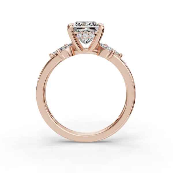 14K Rose Gold Princess Engagement Ring Setting Image 2 SVS Fine Jewelry Oceanside, NY