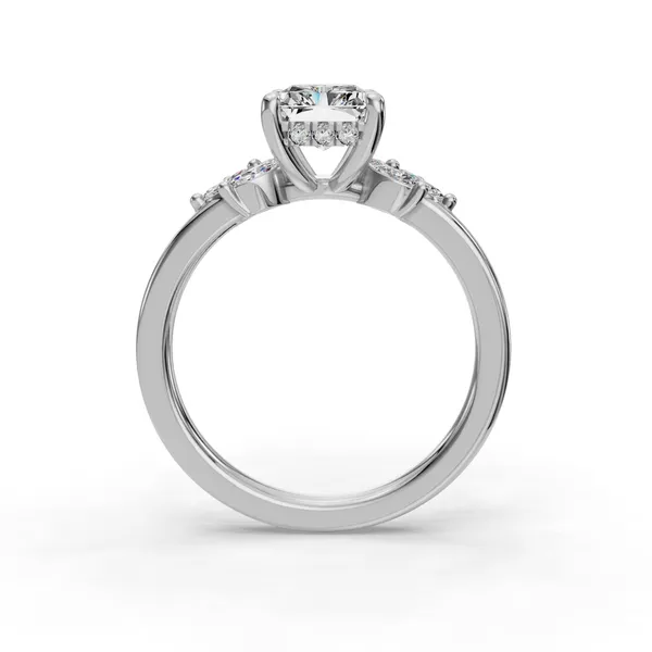 14K White Gold Radiant Engagement Ring Setting Image 2 SVS Fine Jewelry Oceanside, NY