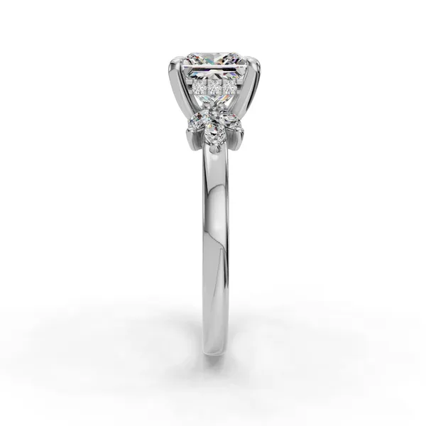 14K White Gold Princess Engagement Ring Setting Image 3 SVS Fine Jewelry Oceanside, NY