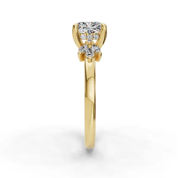 14K Yellow Gold Cushion Engagement Ring Setting Image 3 SVS Fine Jewelry Oceanside, NY