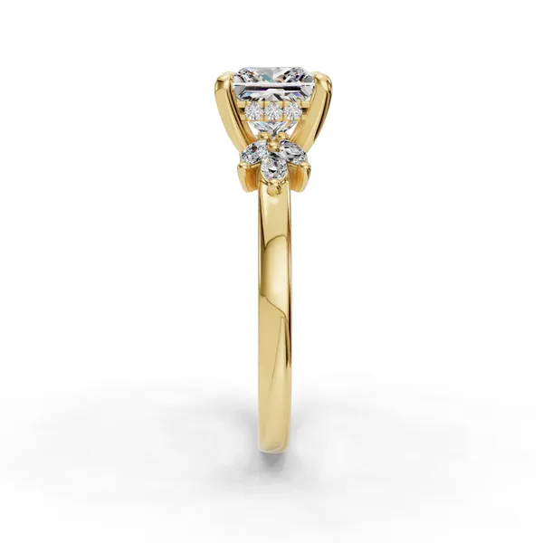 14K Yellow Gold Princess Engagement Ring Setting Image 3 SVS Fine Jewelry Oceanside, NY