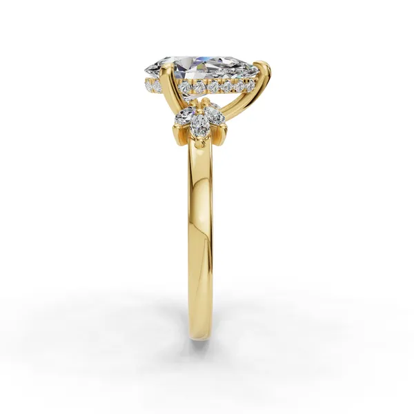 14K Yellow Gold Pear Engagement Ring Setting Image 3 SVS Fine Jewelry Oceanside, NY