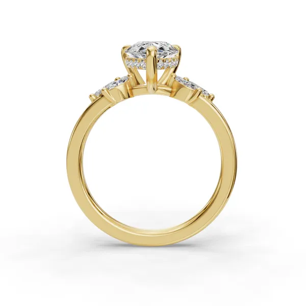 14K Yellow Gold Pear Engagement Ring Setting Image 2 SVS Fine Jewelry Oceanside, NY