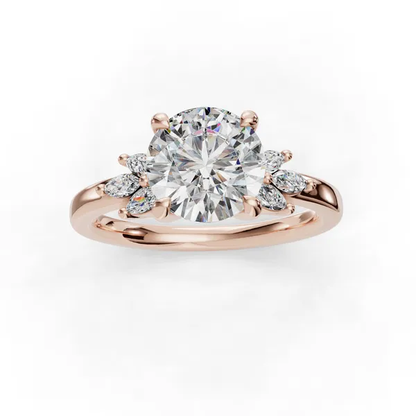 18K Rose Gold Round Engagement Ring Setting Image 4 SVS Fine Jewelry Oceanside, NY