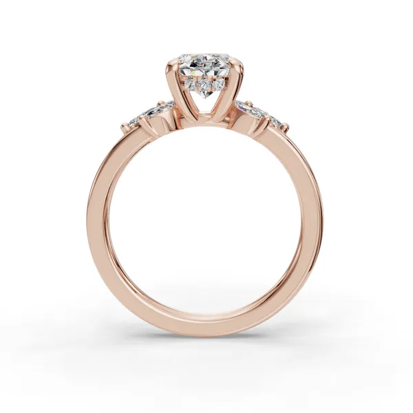 18K Rose Gold Oval Engagement Ring Setting Image 2 SVS Fine Jewelry Oceanside, NY
